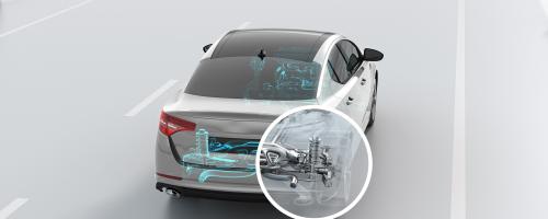 Gros plan d'un convertisseur catalytique