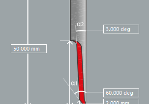 Tool diagram used for new cutter toolpath