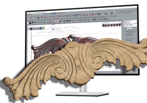 Wood working and detailed engravings thanks to the TYPE ART module