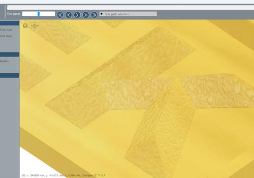 Toolpath NC simulation for easy preview of engraving with textured effect