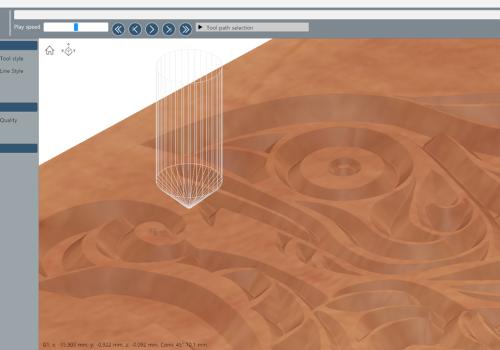 Toolpath NC simulation for easy preview of machine work
